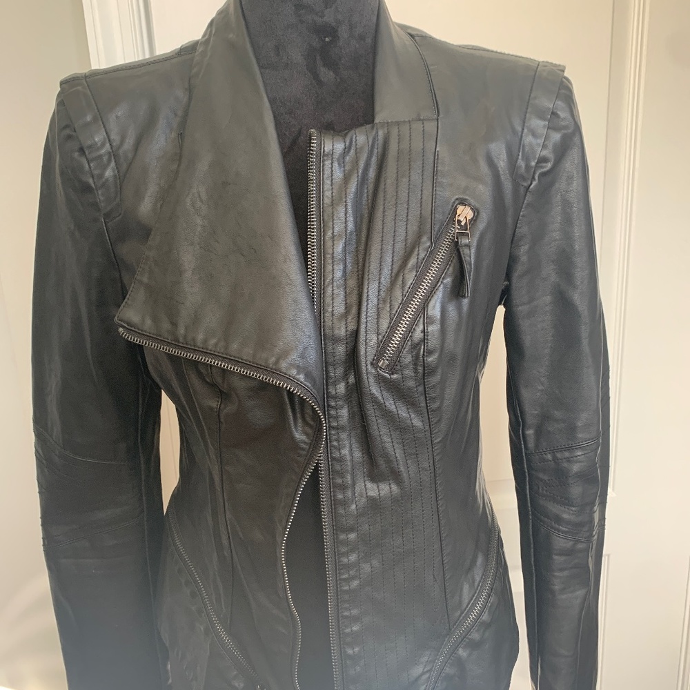 Black faux leather jacket